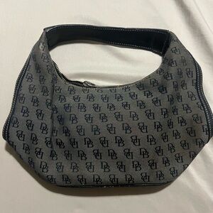VINTAGE Dooney & Bourke Black and Gray Mini Bag - NEEDS TLC